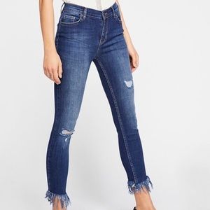Free People Great Heights Frayed Skinny Jean 25
